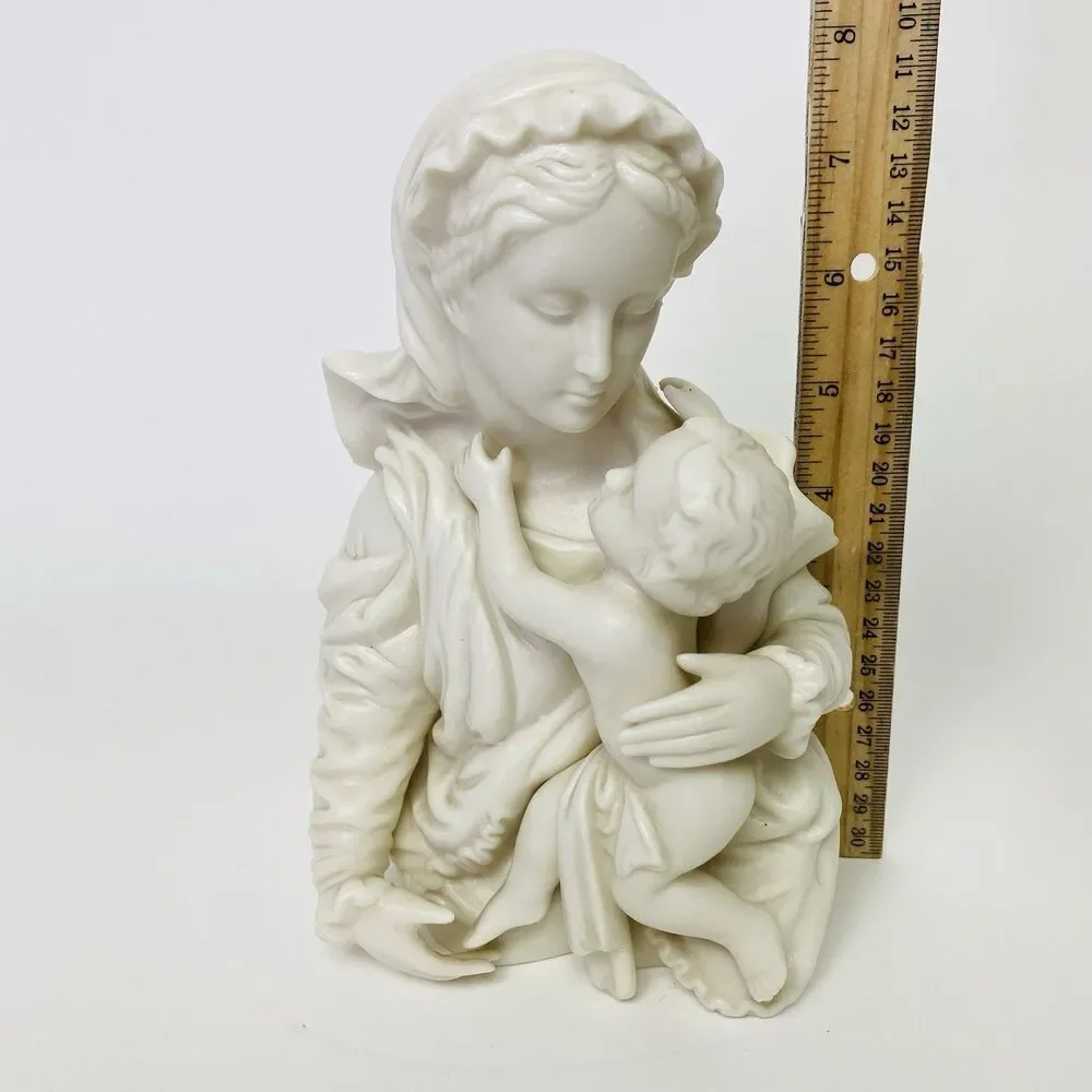 Vintage Norcrest Japan Madonna Child Lighted Figurine Lamp Religious MCM